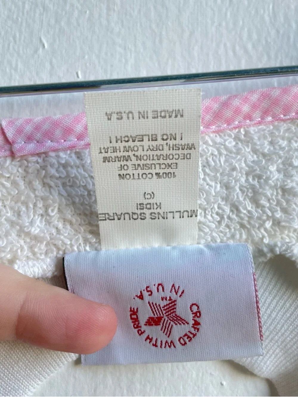 Vintage Mullin Square Kids Butterfly Terrycloth Bib NWT